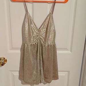 Urban outfitters metallic silver /gold romper mini